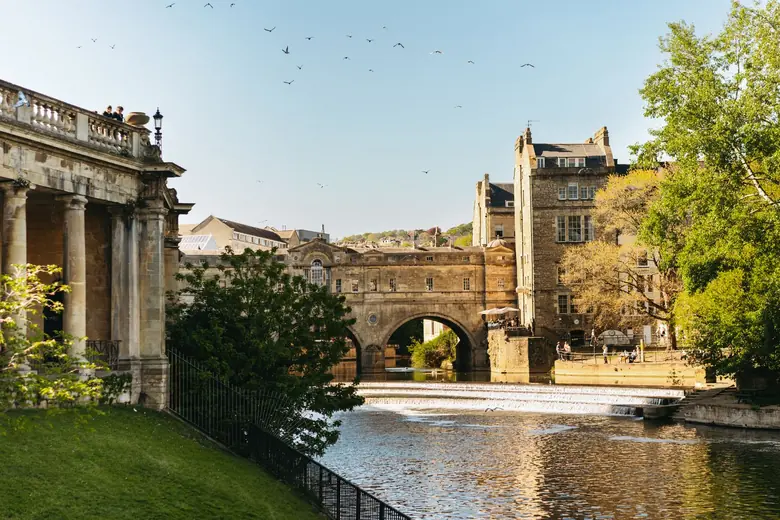 The Bristol Avon at Bath, the same river that flows through Melksham upstream