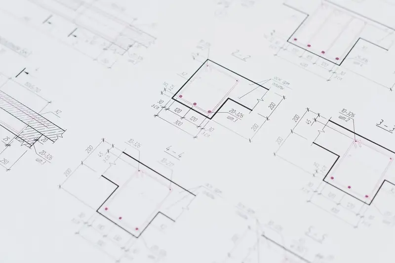 Architectural plan drawing of the type used to set out driveway lighting positions before installation