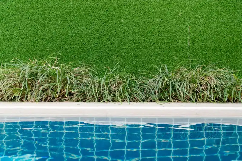 Green lawn and permeable garden border