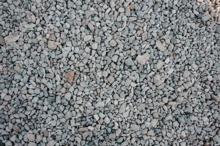 Loose gravel aggregate stone garden surface
