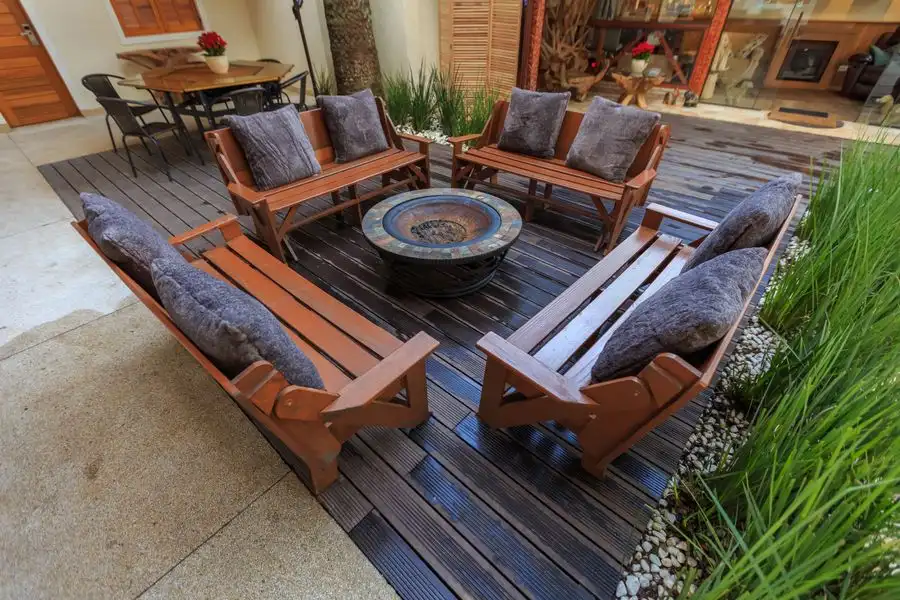 Resin bound patio seating area in a Swindon garden